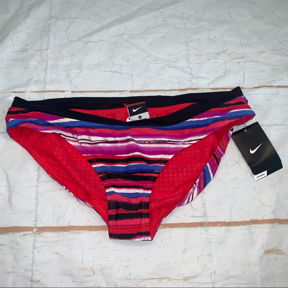 Womens Nike Bikini Swim Suit Bottom Sz 14 Colorful New With Tags Reversible